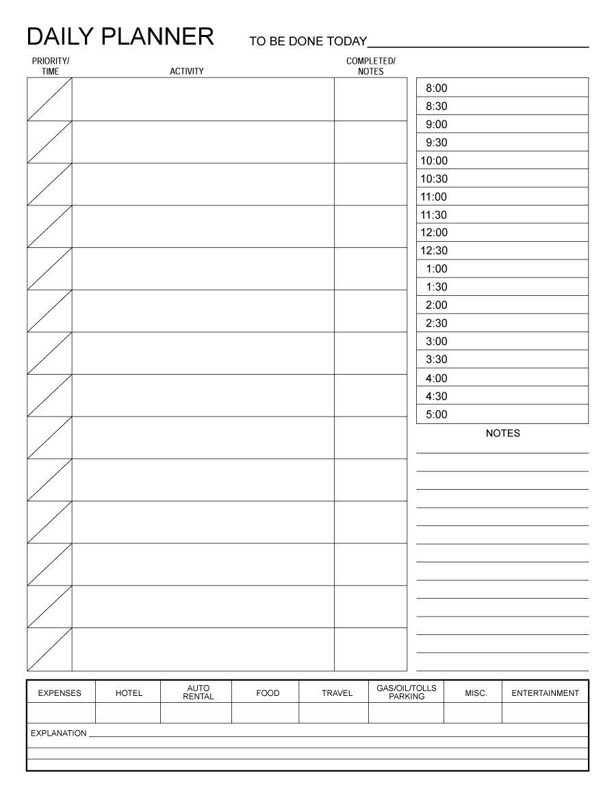 Download Daily Planner Template 08 | Daily Planner Template 9 Day Calendar Template