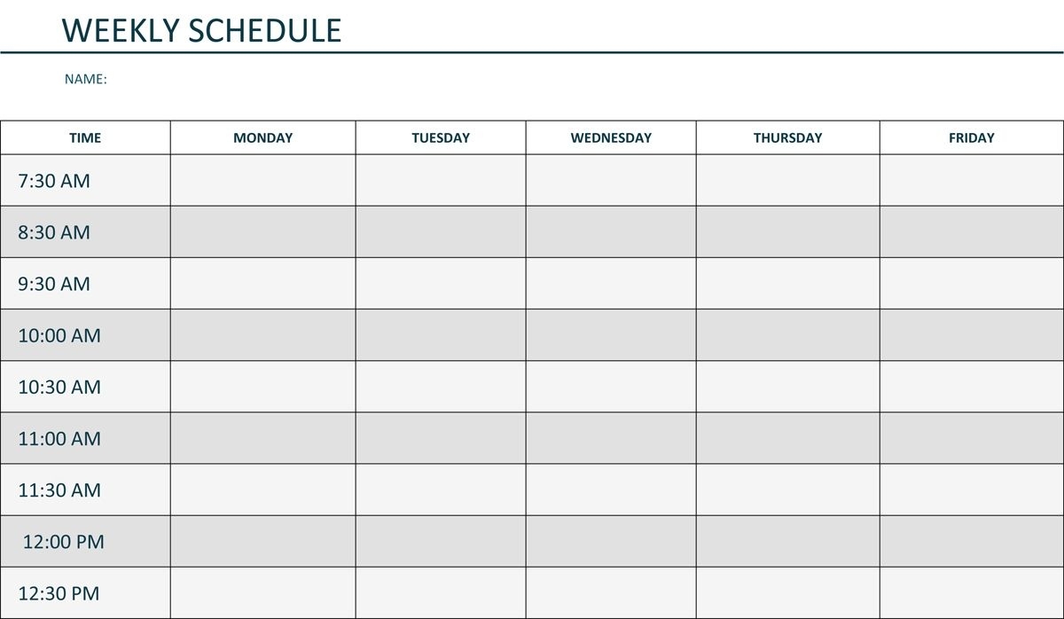 Editable Weekly Schedule Template In Word | Weekly Lesson 9 Day Calendar Template