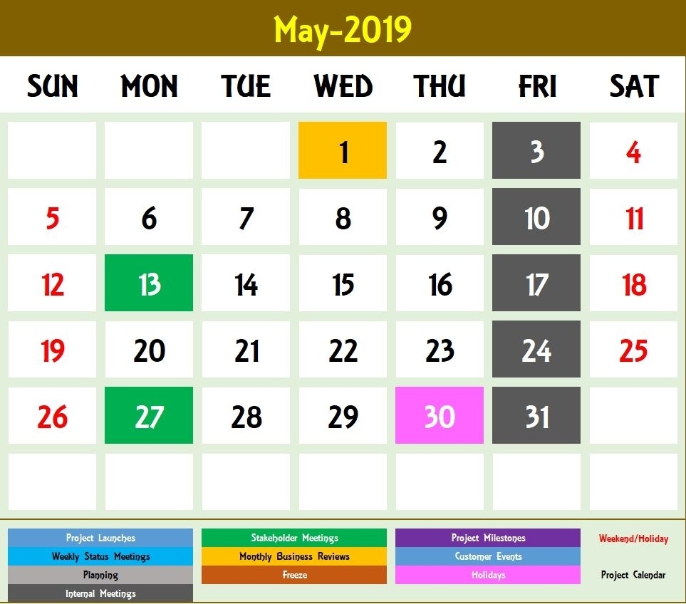 Excel Calendar Template Recurring Events | Excel Calendar Calendar Template With Recurring Events