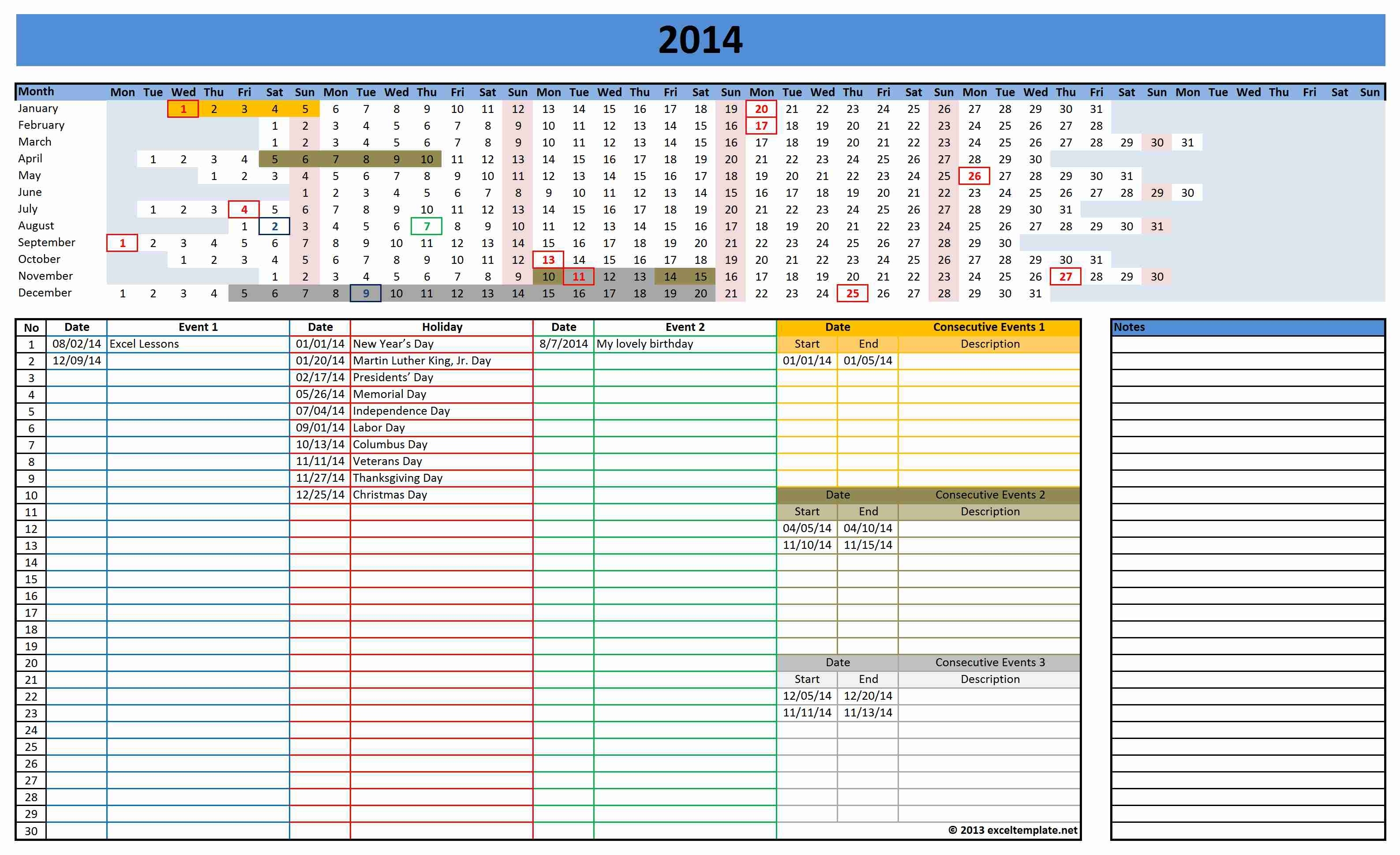 Excel-Template-Calendar-Calendar-Template-2018-Xlsx-Excel Excel Calendar Template Xlsx