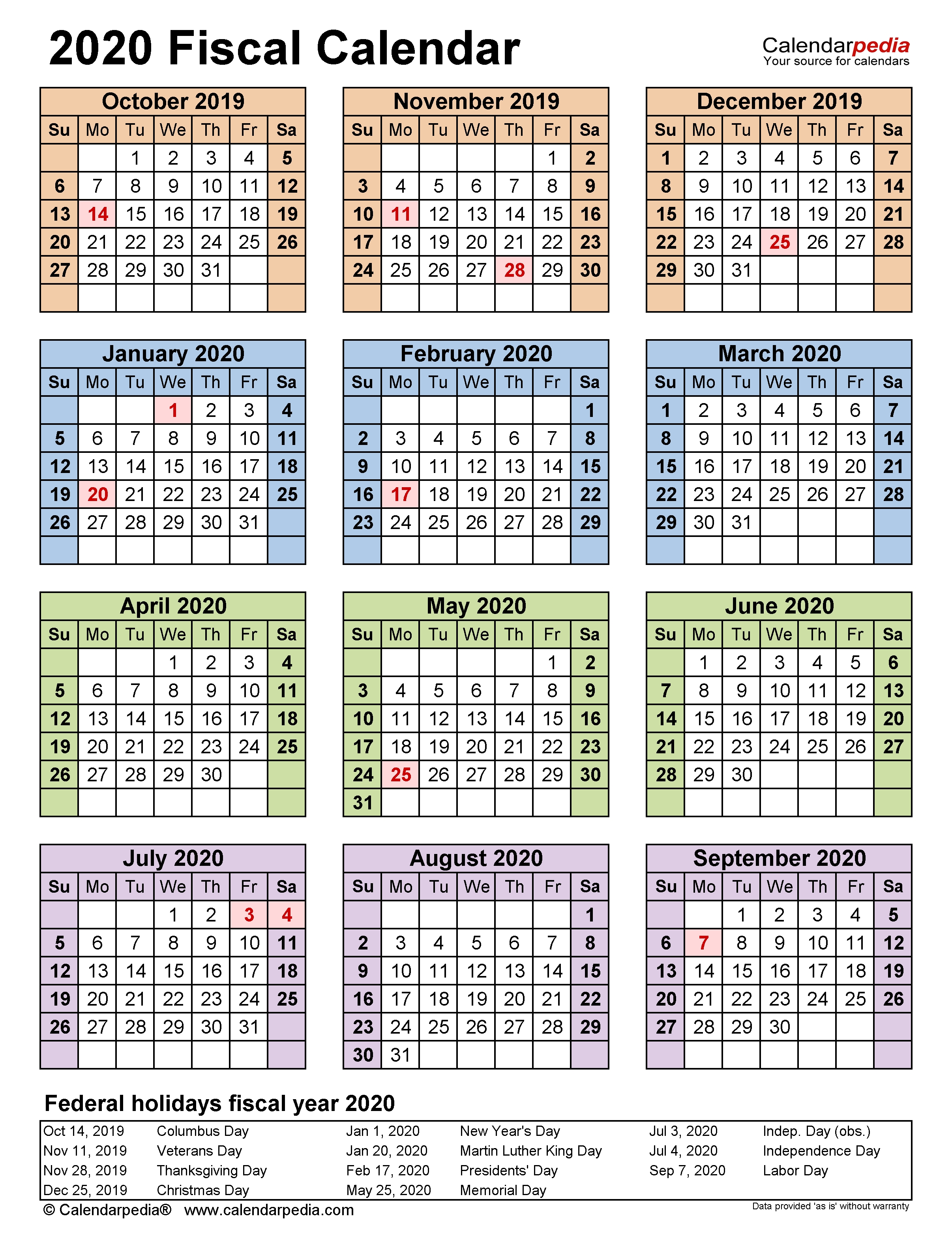Fiscal Calendars 2020 - Free Printable Pdf Templates Calendar 4 4 5 Template