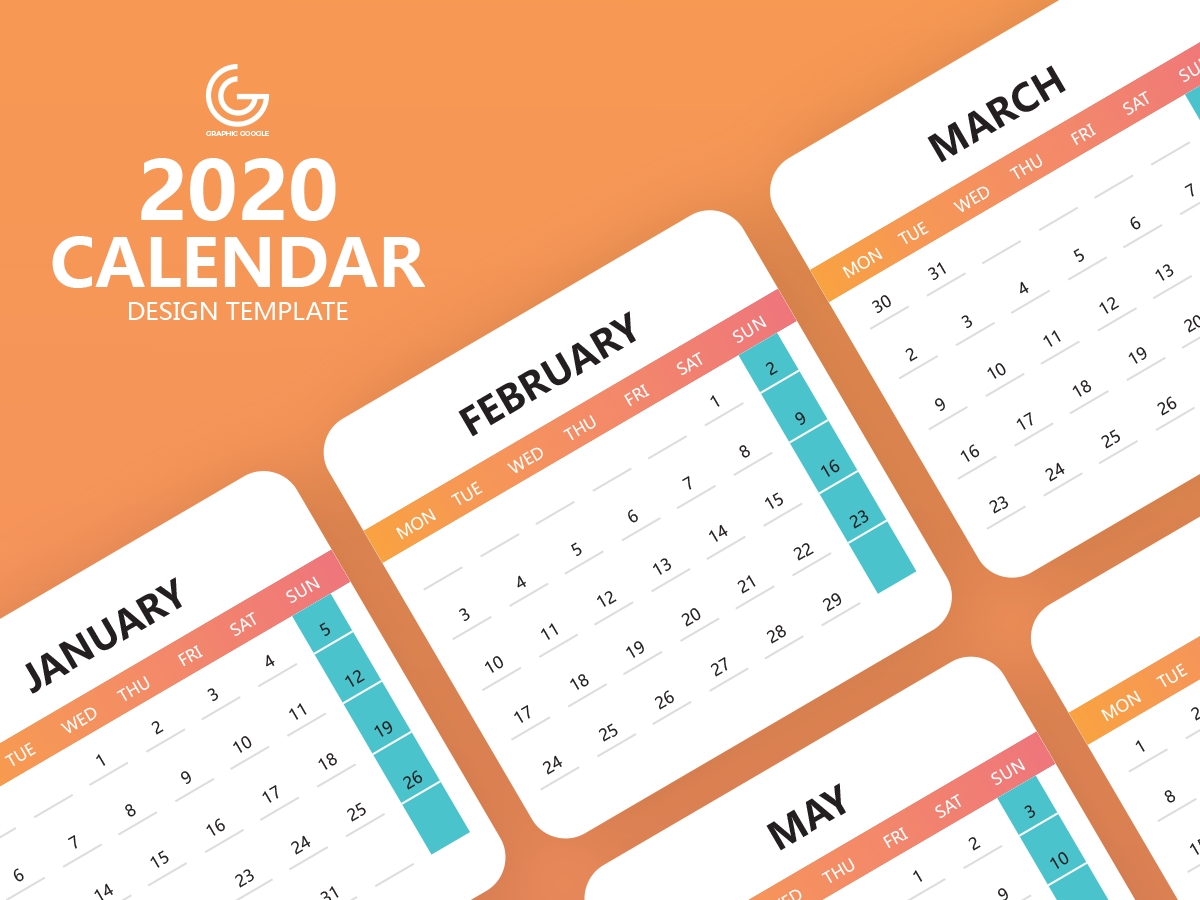 Free 2020 Calendar Design Template On Behance Free Calendar Design Template