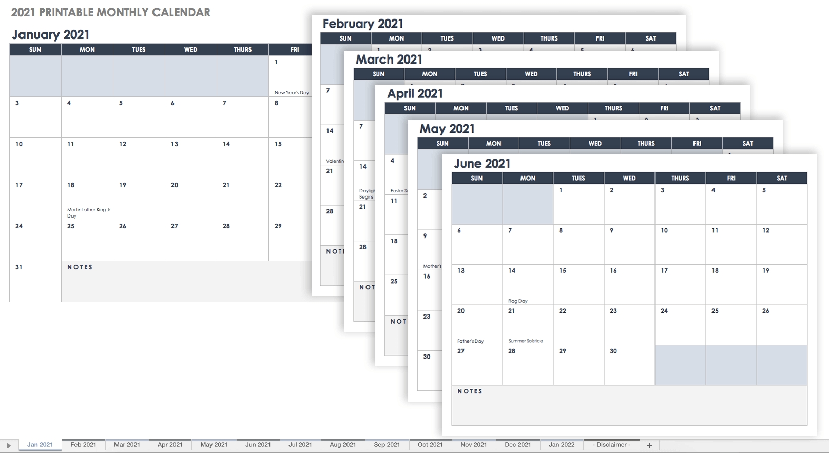 Free Google Calendar Templates | Smartsheet Google Printable Monthly Calendar 2021