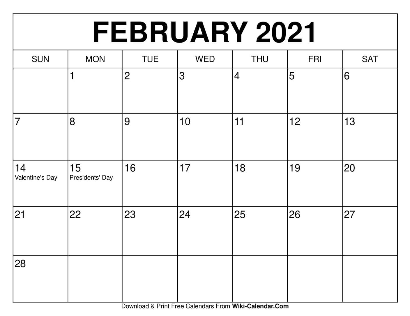 Free Printable February 2021 Calendars Google Printable Monthly Calendar 2021