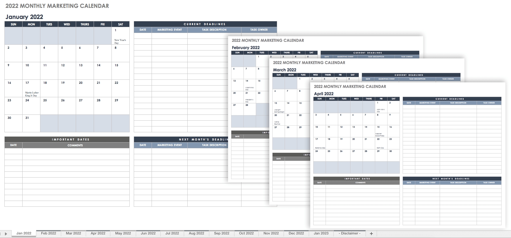 Free Project Calendar Templates | Smartsheet Calendar Template Date Range