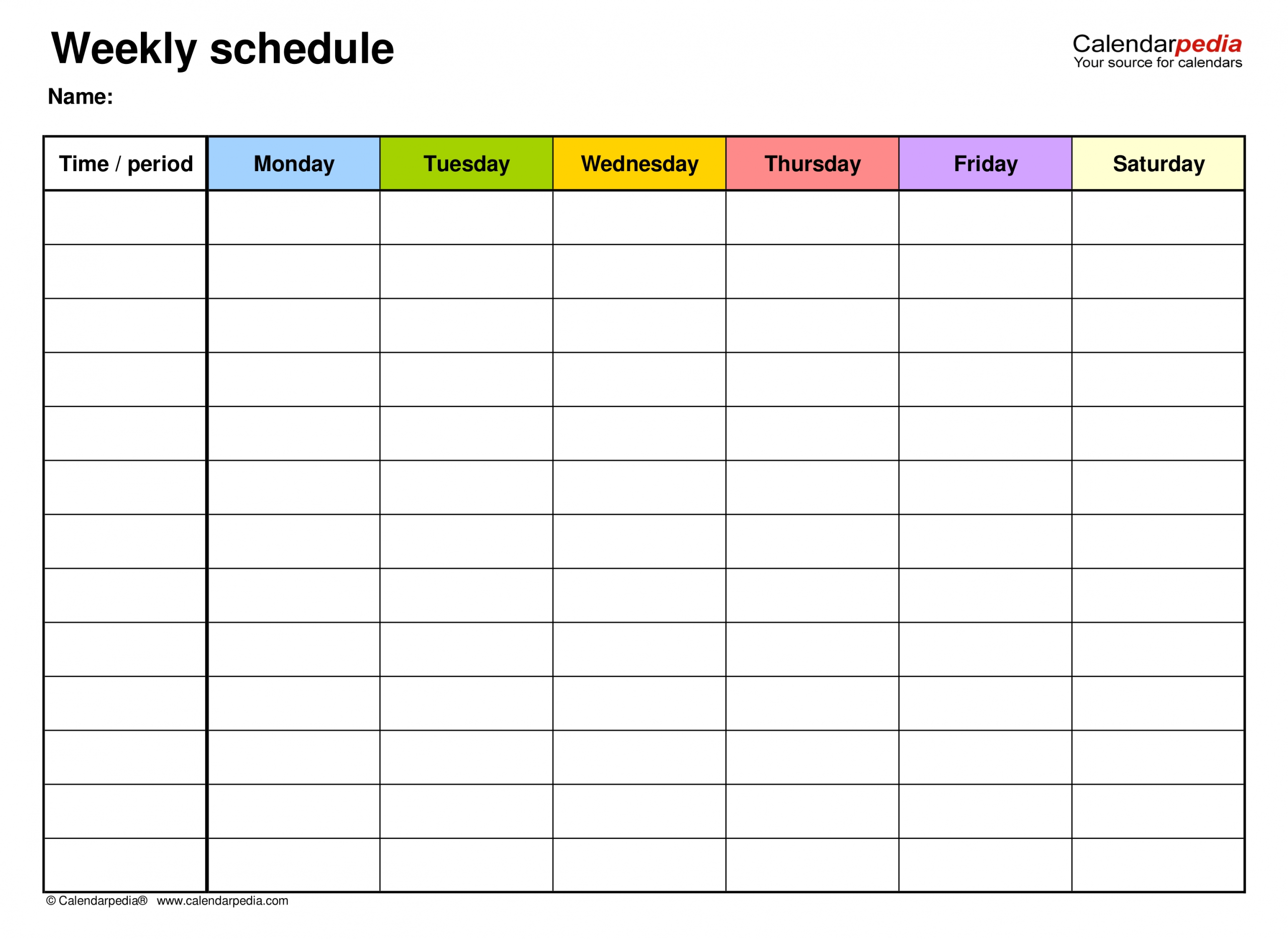 Free Weekly Schedules For Pdf - 18 Templates Week Calendar Template Pdf
