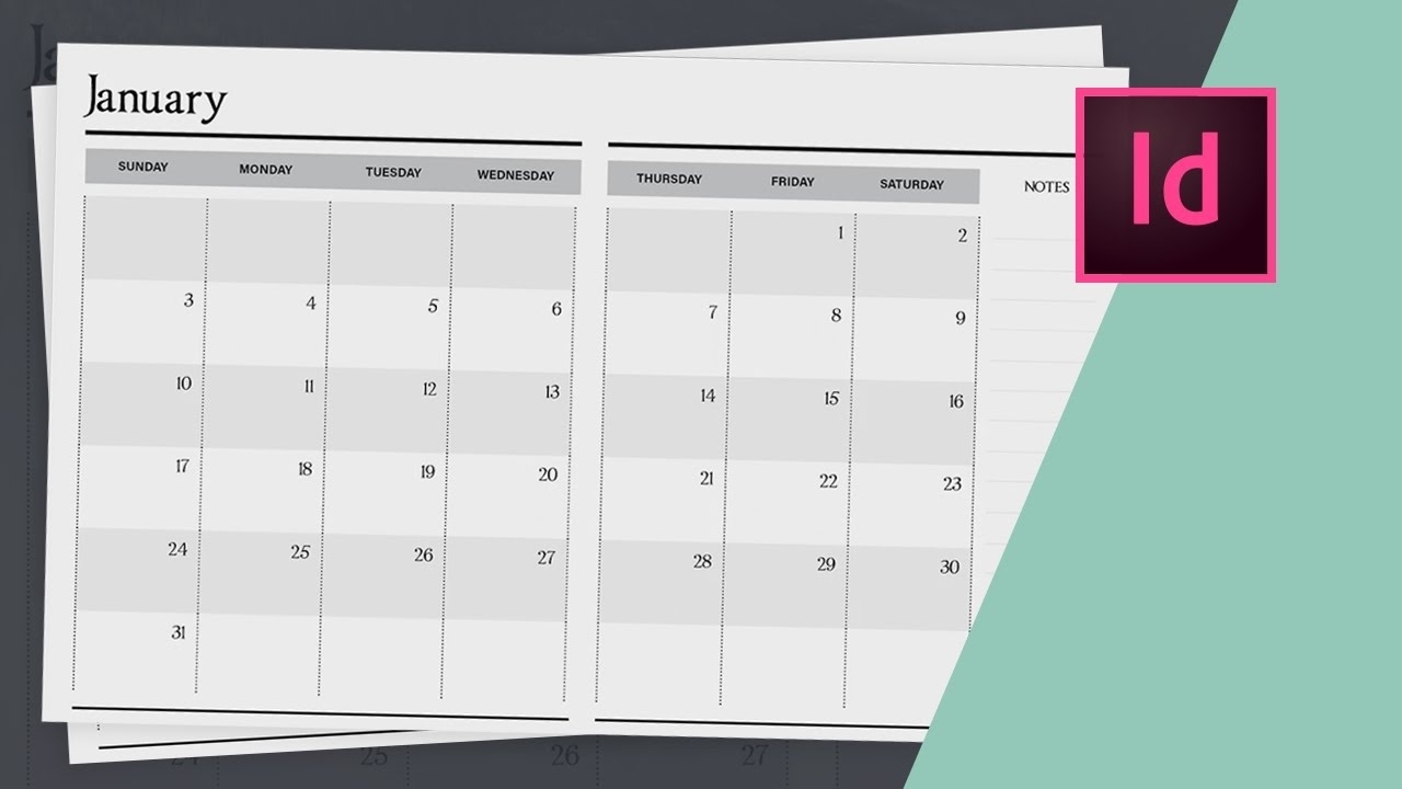 How To Design A Planner In Indesign - Calendar Design // Part Two Calendar Template For Indesign