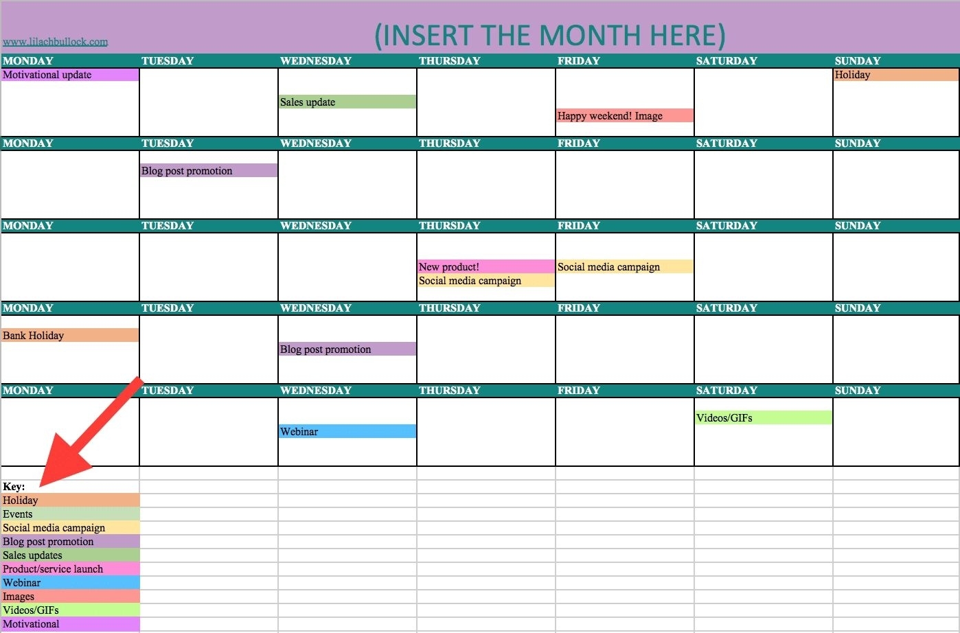 How To Free Color Coded Calendars | Social Media Calendar Calendar Template Color Coded