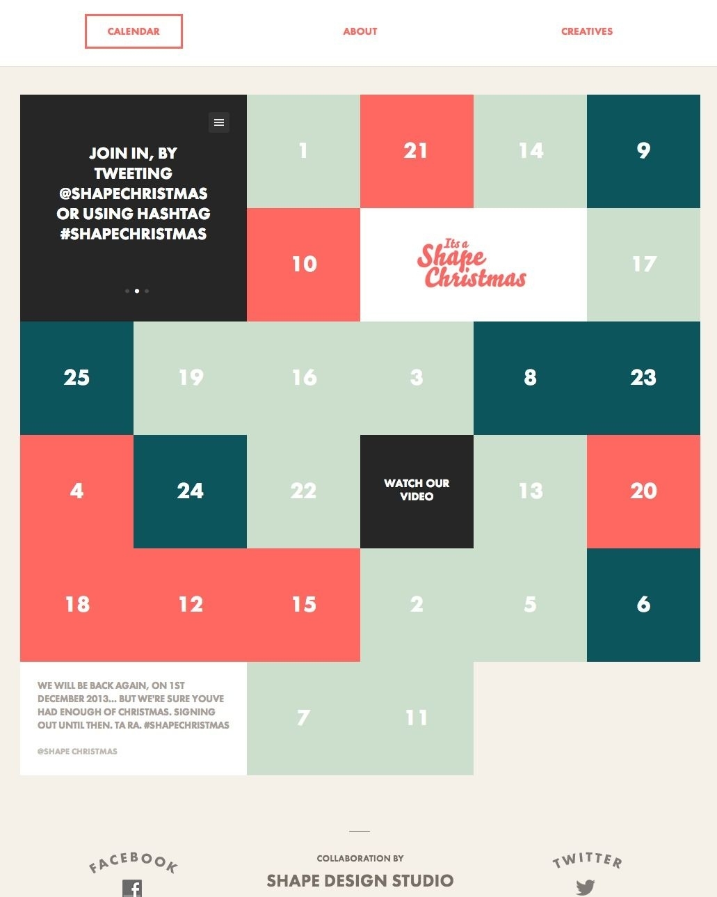 Interactive Advent Calendar | It&#039;S A Shape Christmas Calendar Template Graphic Design