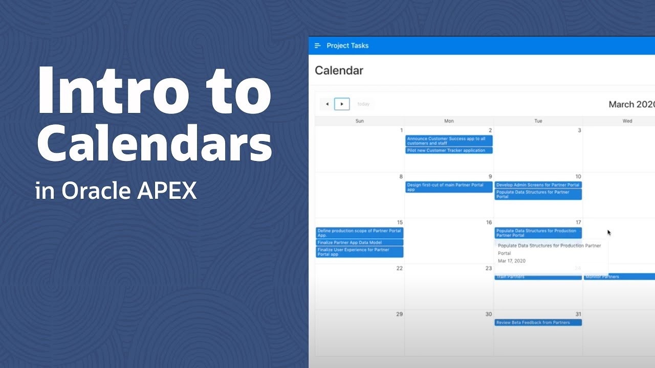 Intro To Calendars In Oracle Apex Apex 5 Calendar Template