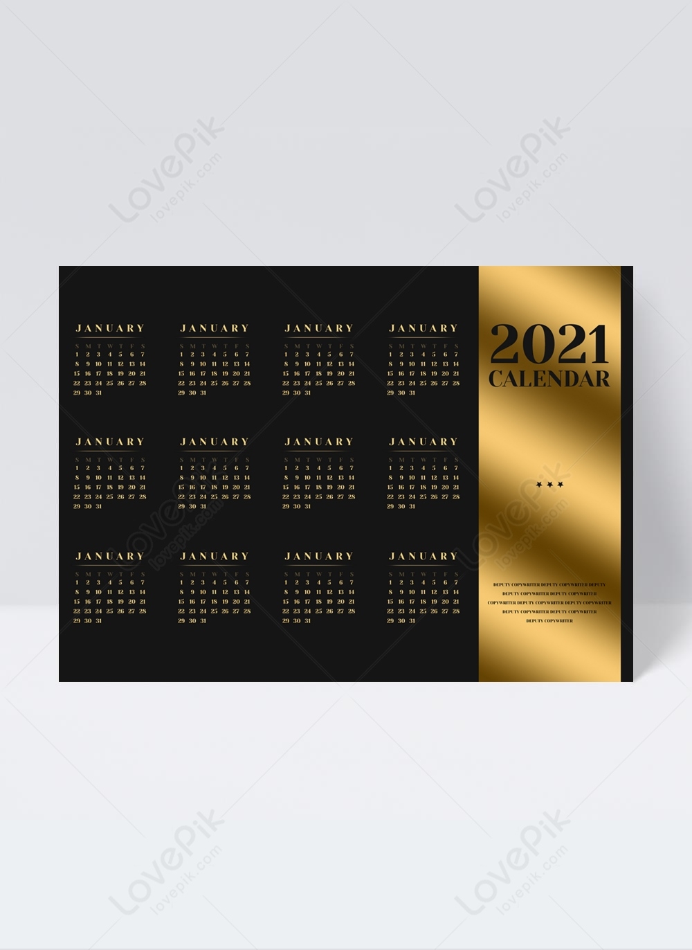 Luxury Classic Black And Gold Color Scheme 2021 Calendar Календарь Декабрь Схема2021