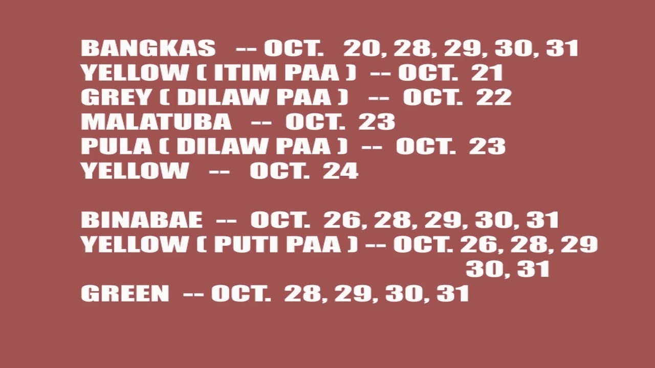 Masuwerteng Kulay Ng Manok October 2019 Calendar Ng Manok Panabong 2021
