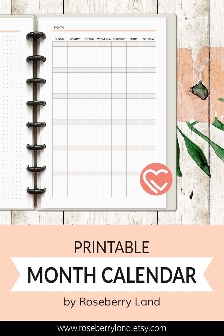 Monthly Calendar For 3-Ring Binder | Calendar Monthly Calendar Template For 3 Ring Binder