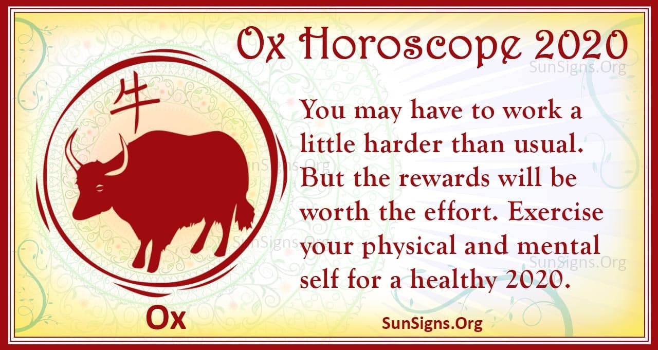Ox Horoscope 2020 - Free Astrology Predictions! | Sunsigns Chinese Zodiac Calendar Ox