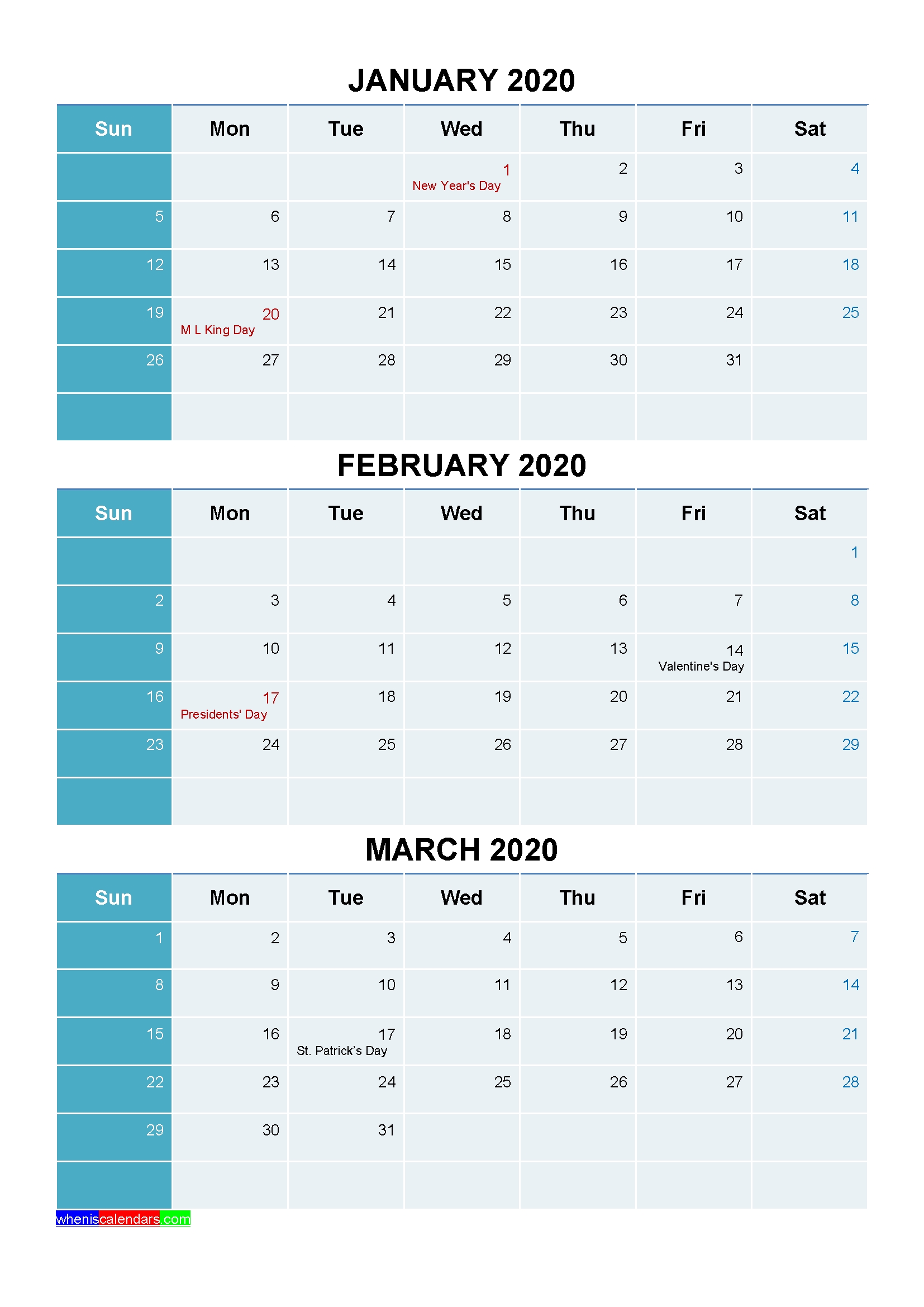 Plan For A Successful 2020 With Printable Calendar 2020 | By 3 Month Printable Calendar 2021