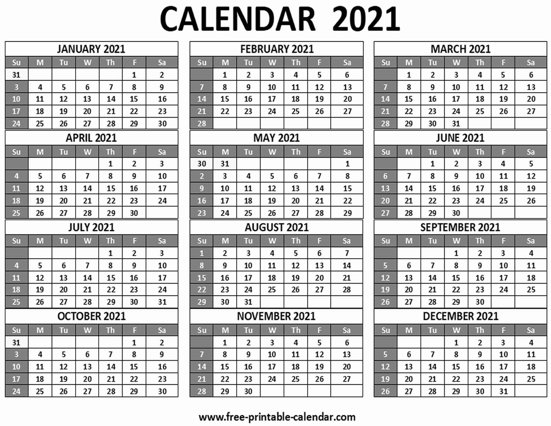 Printable 2021 Calendar - Free-Printable-Calendar Calendar Template Copy Paste