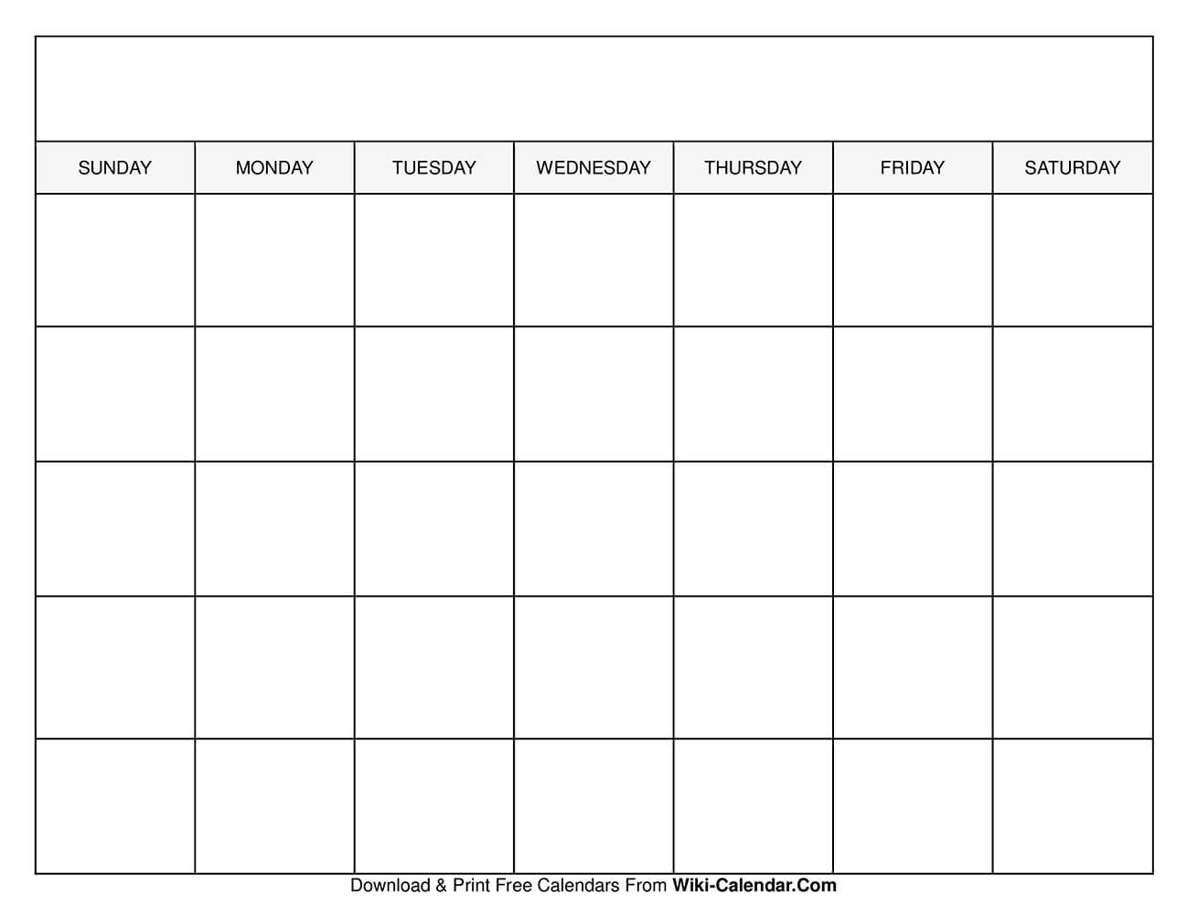 Printable Blank Calendar Templates Calendar Template Without Dates