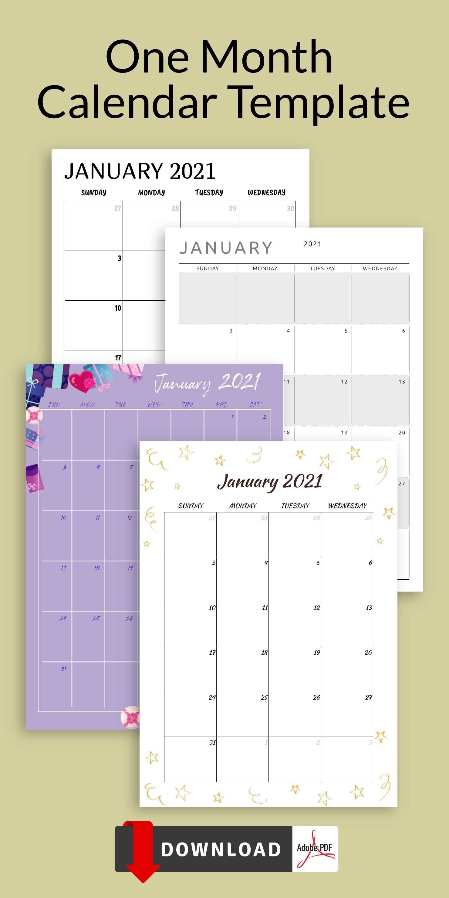 Printable Monthly Calendar Template, 2020 Monthly Calendar Calendar Template Date Range
