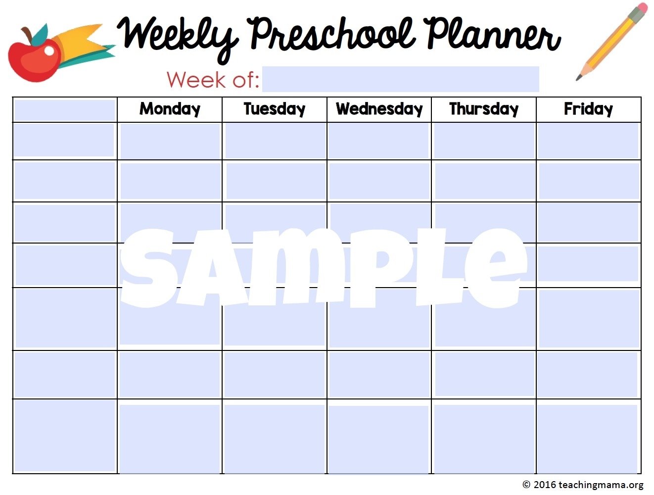 Printable Preschool Planner - On Sale Now! - Teaching Mama Free Pre K Calendar Template