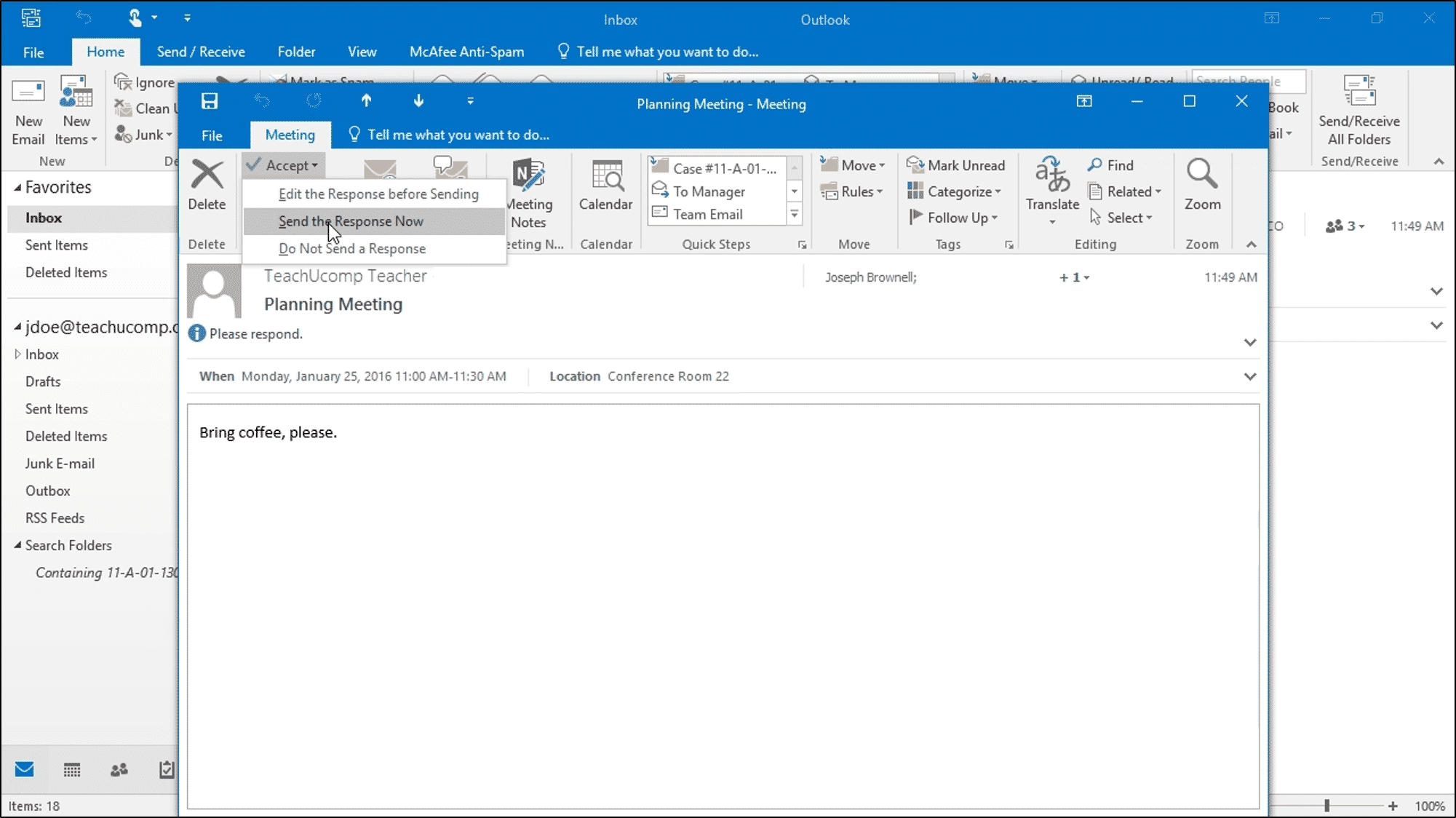 Respond To Meeting Requests In Outlook- Instructions Calendar Meeting Request Template