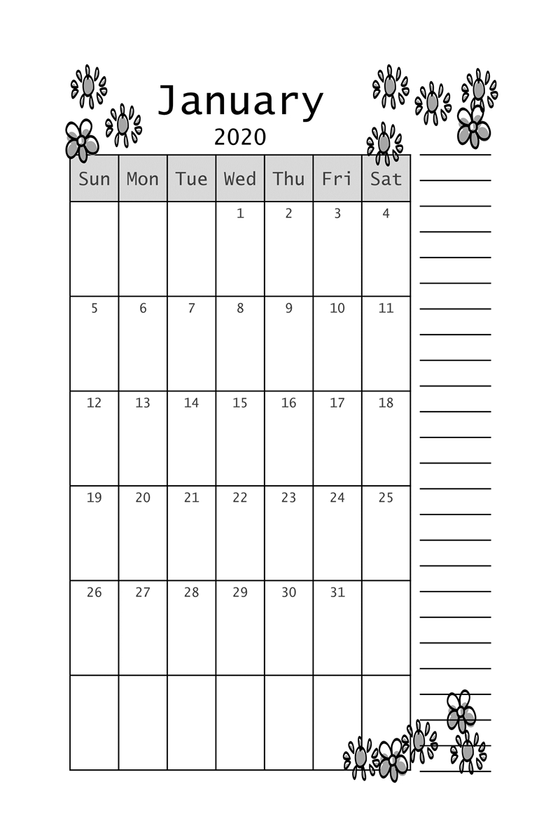 Simple Templates - Createful Journals 6 X 9 Calendar Template