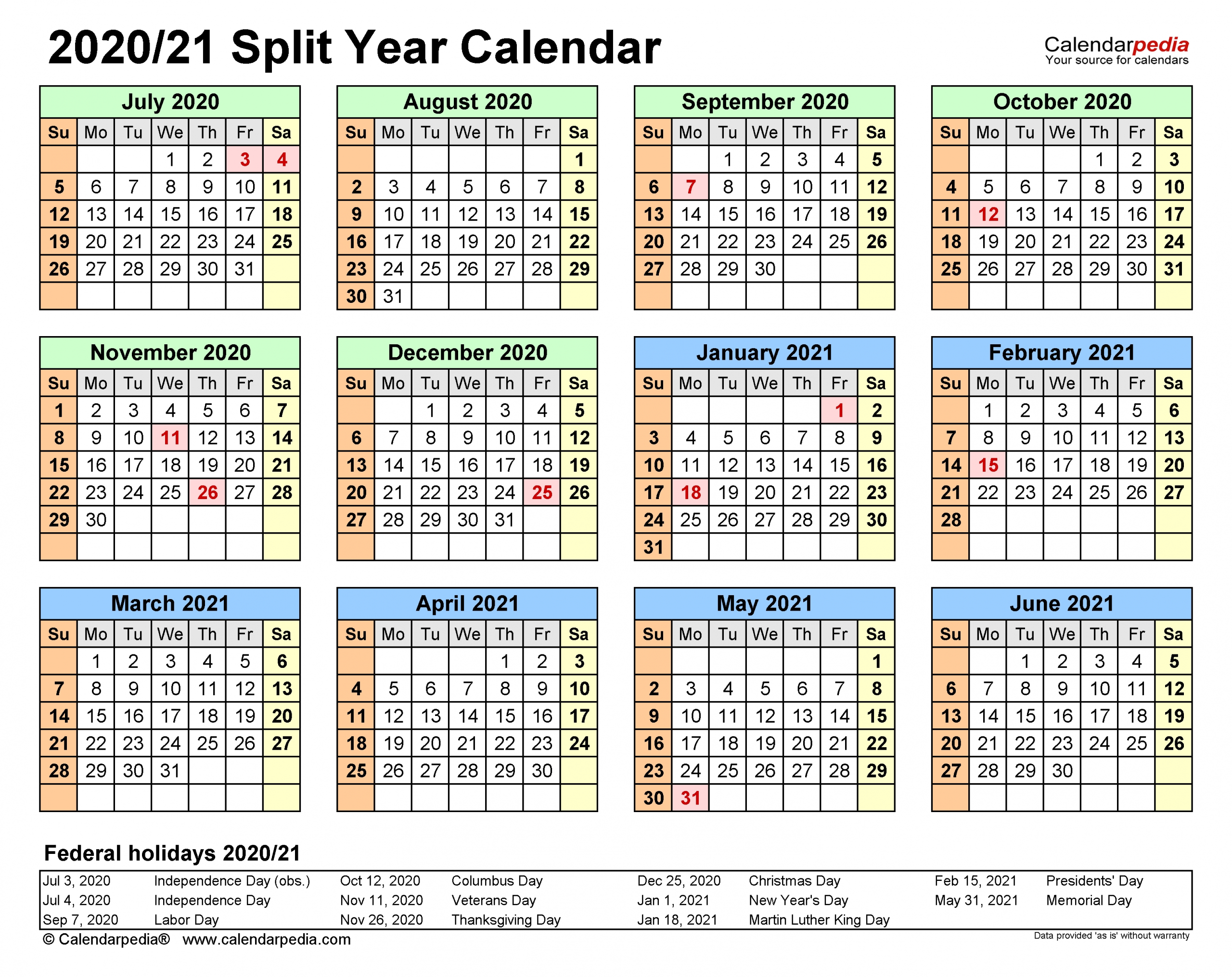 Split Year Calendars 2020/2021 (July To June) - Excel Templates Financial Calendar 2021/21 Excel