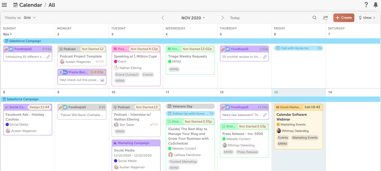 The Best 2021 Content Calendar Template To Get Organized All Calendar Template Color Coded