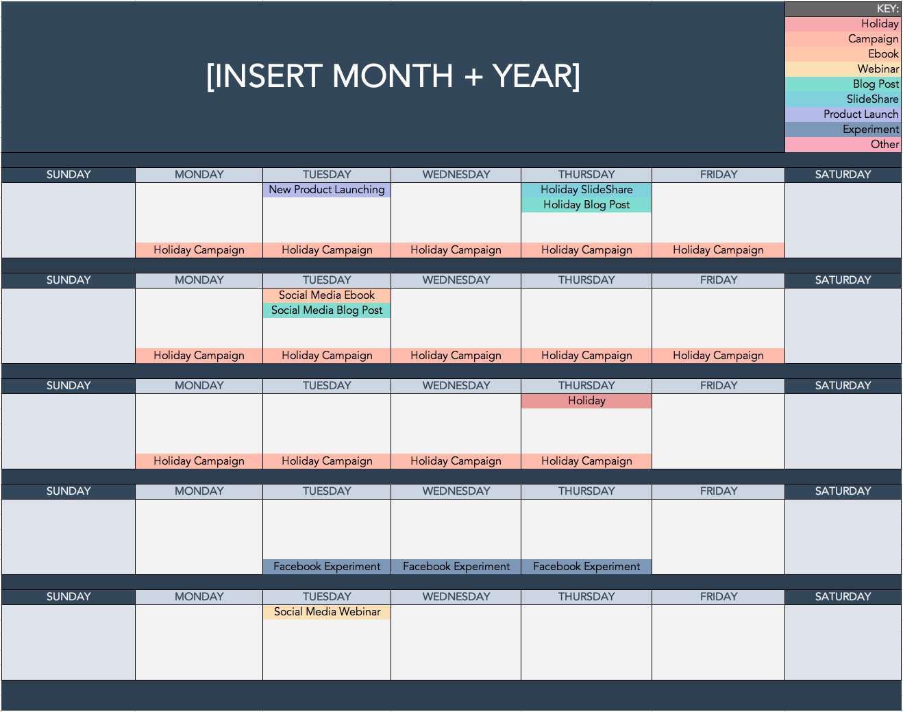 The Only Content Calendar Template You&#039;Ll Need In 2021 Calendar Template Color Coded