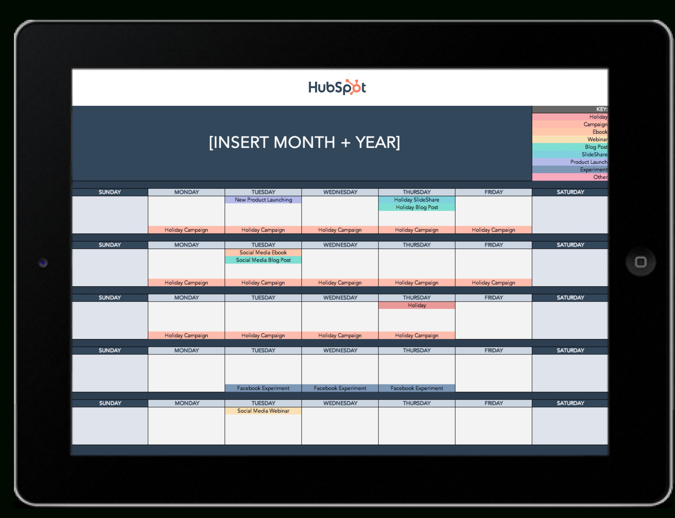 The Social Media Content Calendar Template Every Marketer Content Calendar Template Hubspot