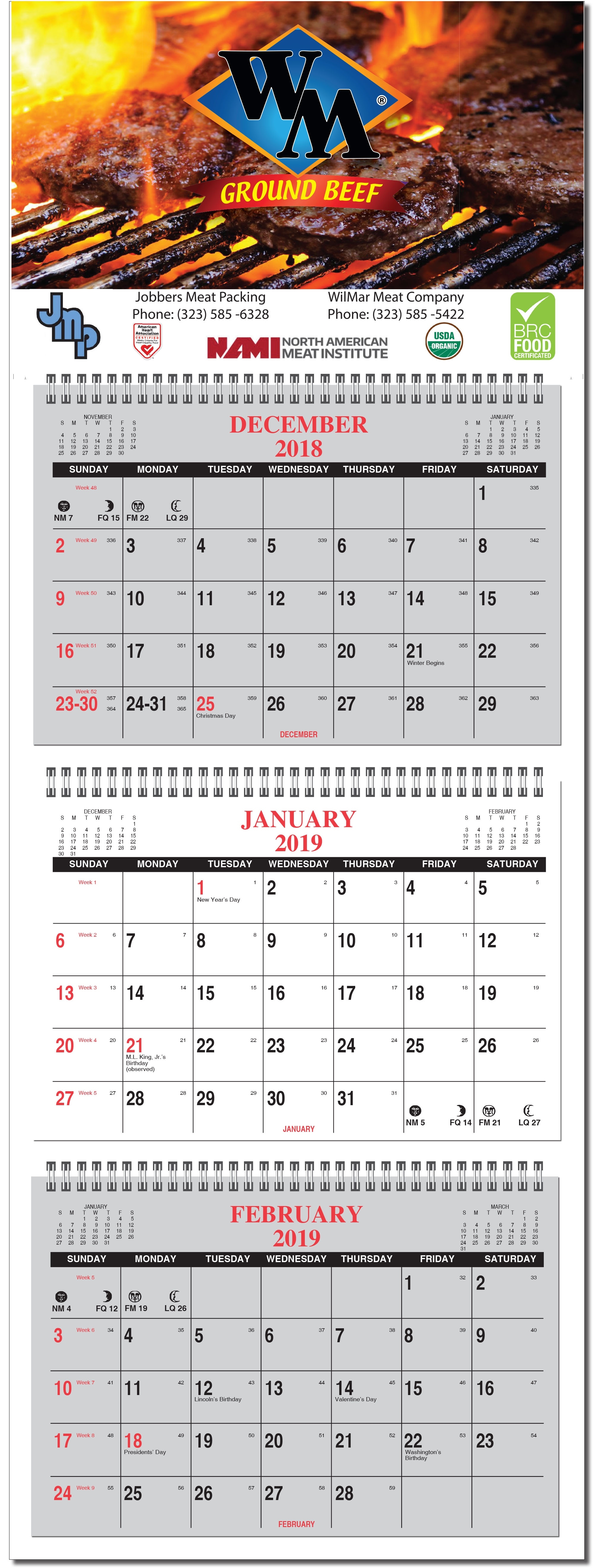 Three Month Calendar With Custom Imprint 3 Month Calendar 2021