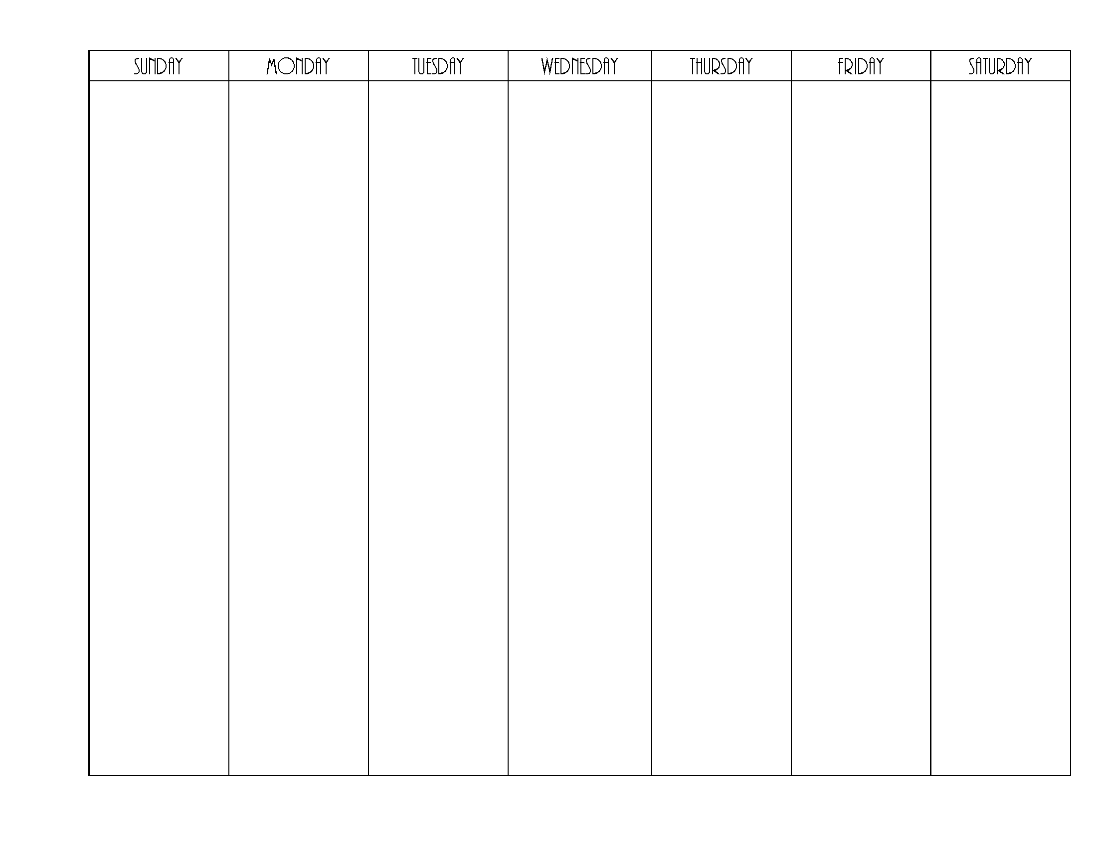 Weekly Planner Calendar Template One Week