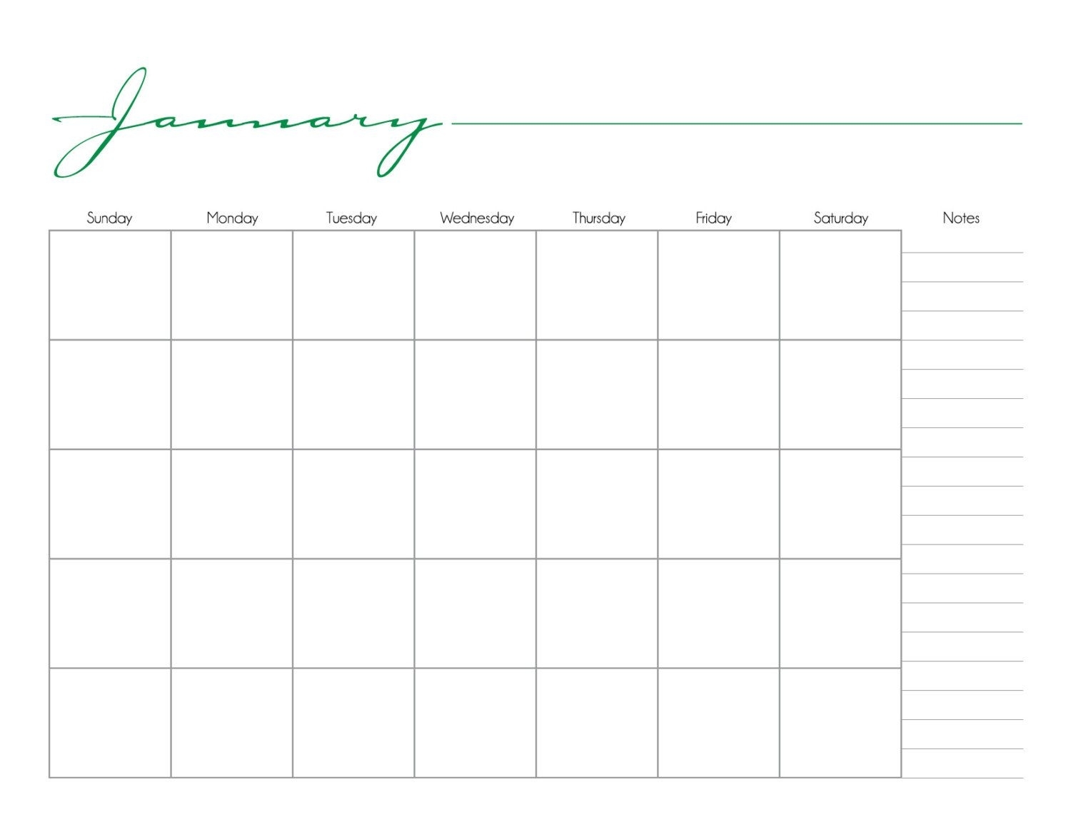 Whimsical Printable Monthly Calendar No Date / By Calendar Template Without Dates