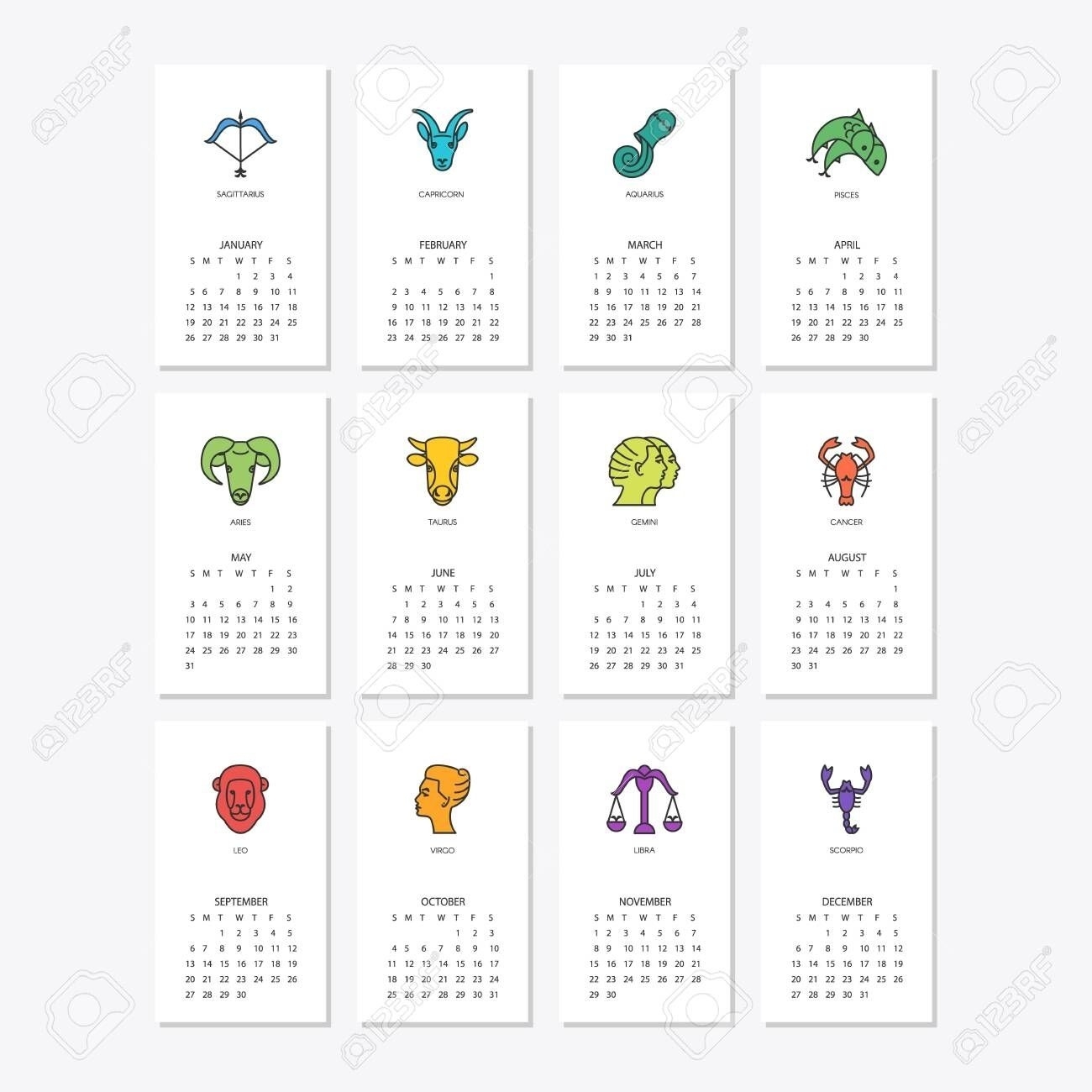 New Zodiac Calendar Dates – Printable Blank Calendar Template