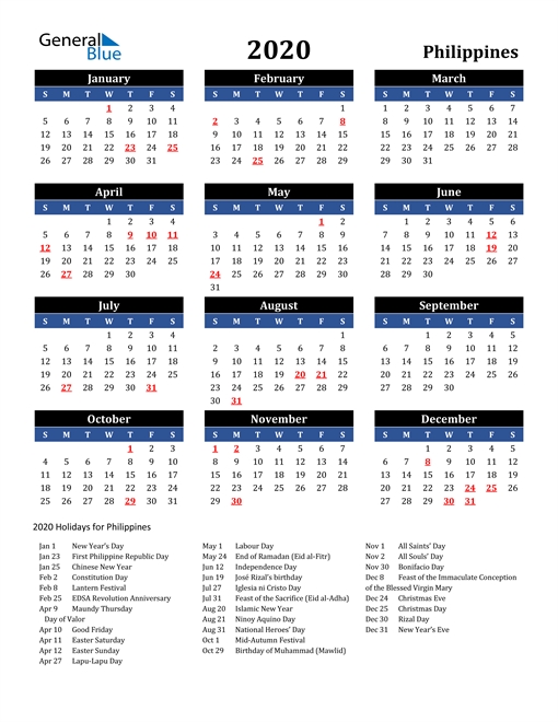 2020 Calendar - Philippines With Holidays September 2021 Calendar With Holidays Philippines