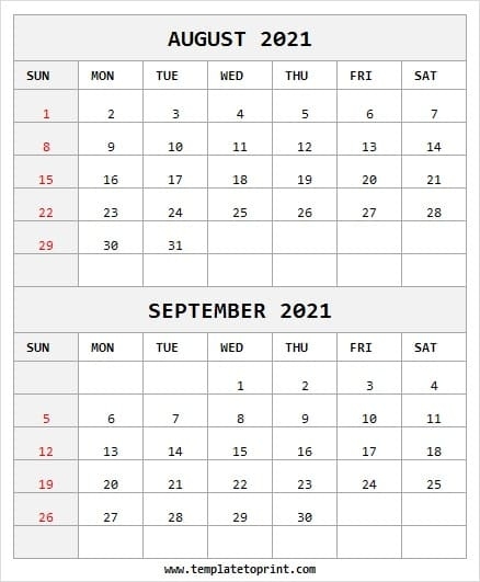 2021 August September Calendar | Calendar 2021 Editable August And September 2021 Calendar