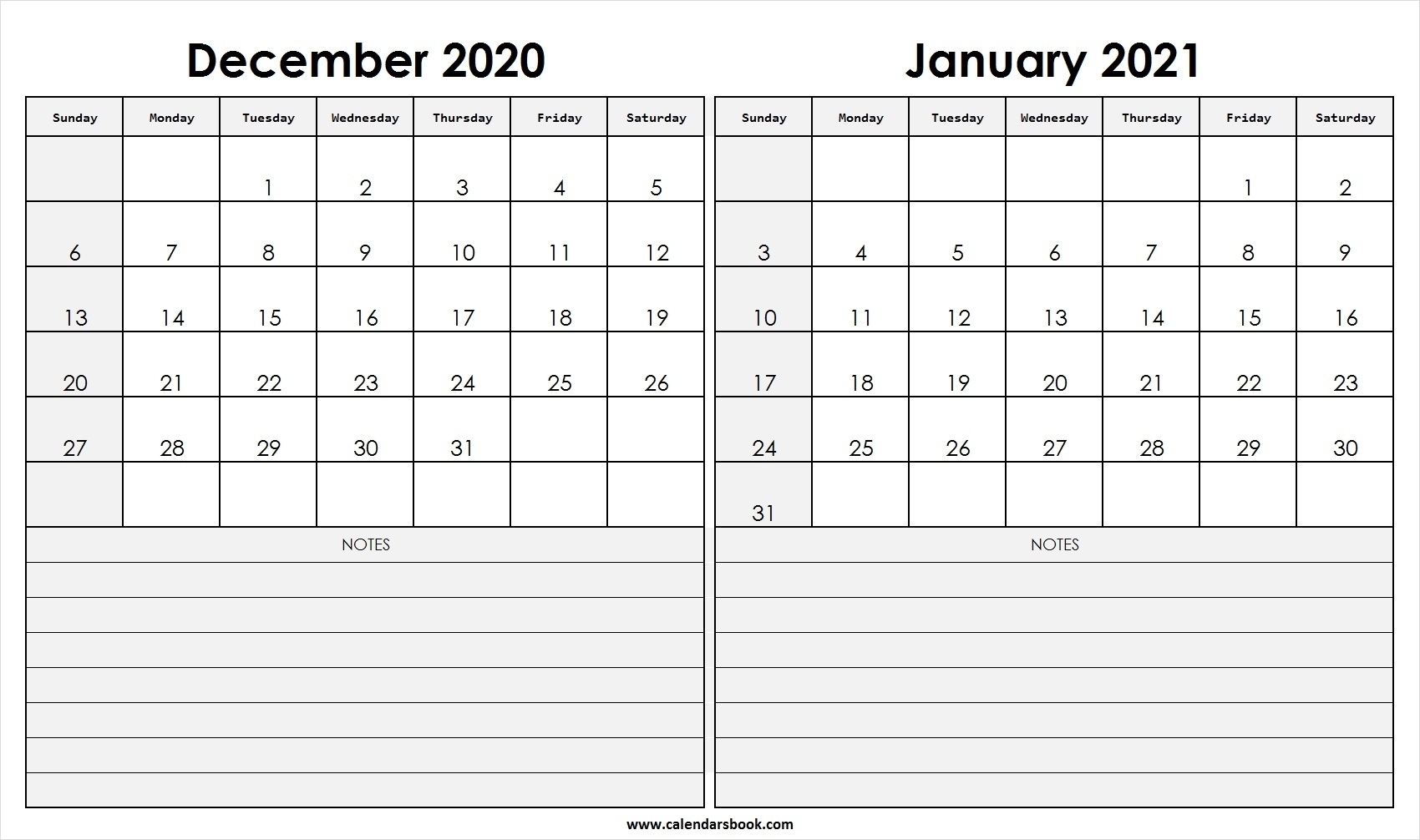 2021 Calendar December January 2020 | Avnitasoni December And January 2021 Calendar