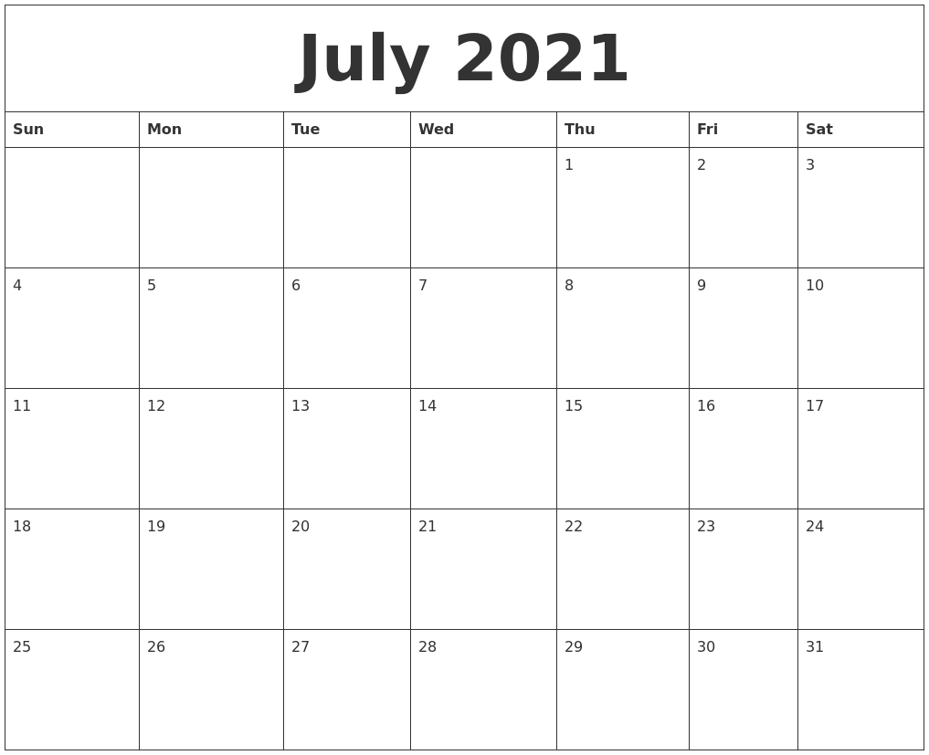 2021 Calendar Fillable July | Avnitasoni July 2021 Calendar Word