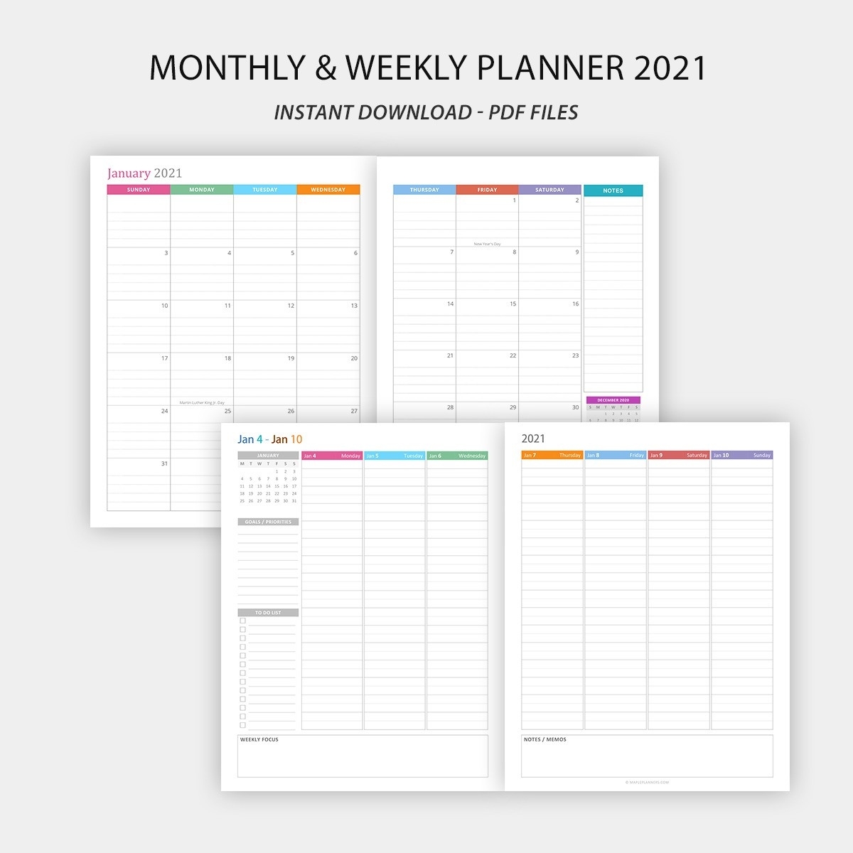 2021 Daily Planner Printable - Daily, Weekly And Monthly Planners Daily Calendar December 2021