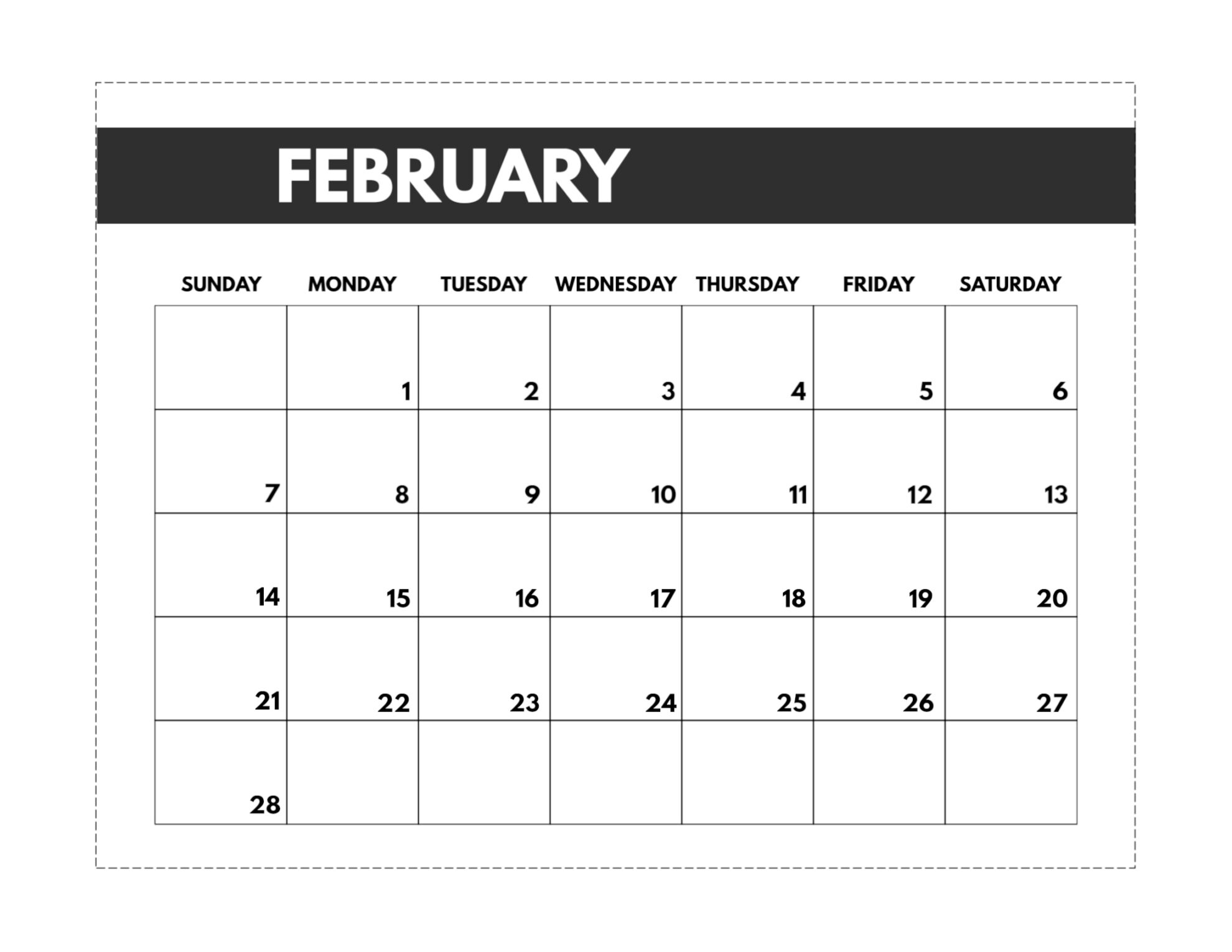 2021 Free Monthly Calendar Templates | Paper Trail Design February To June 2021 Calendar