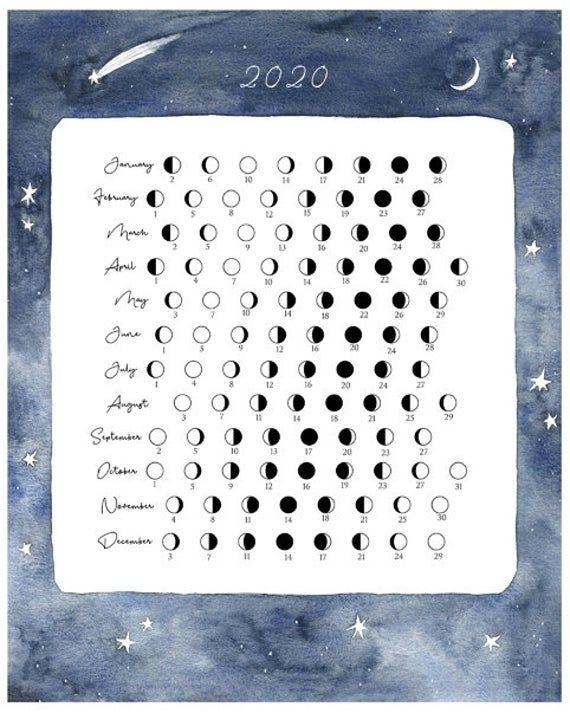 2021 Moon Calendar // Lunar Calendar // Moon Cycle // | Etsy | Moon Journal, Moon Calendar, Moon October 2021 Lunar Calendar