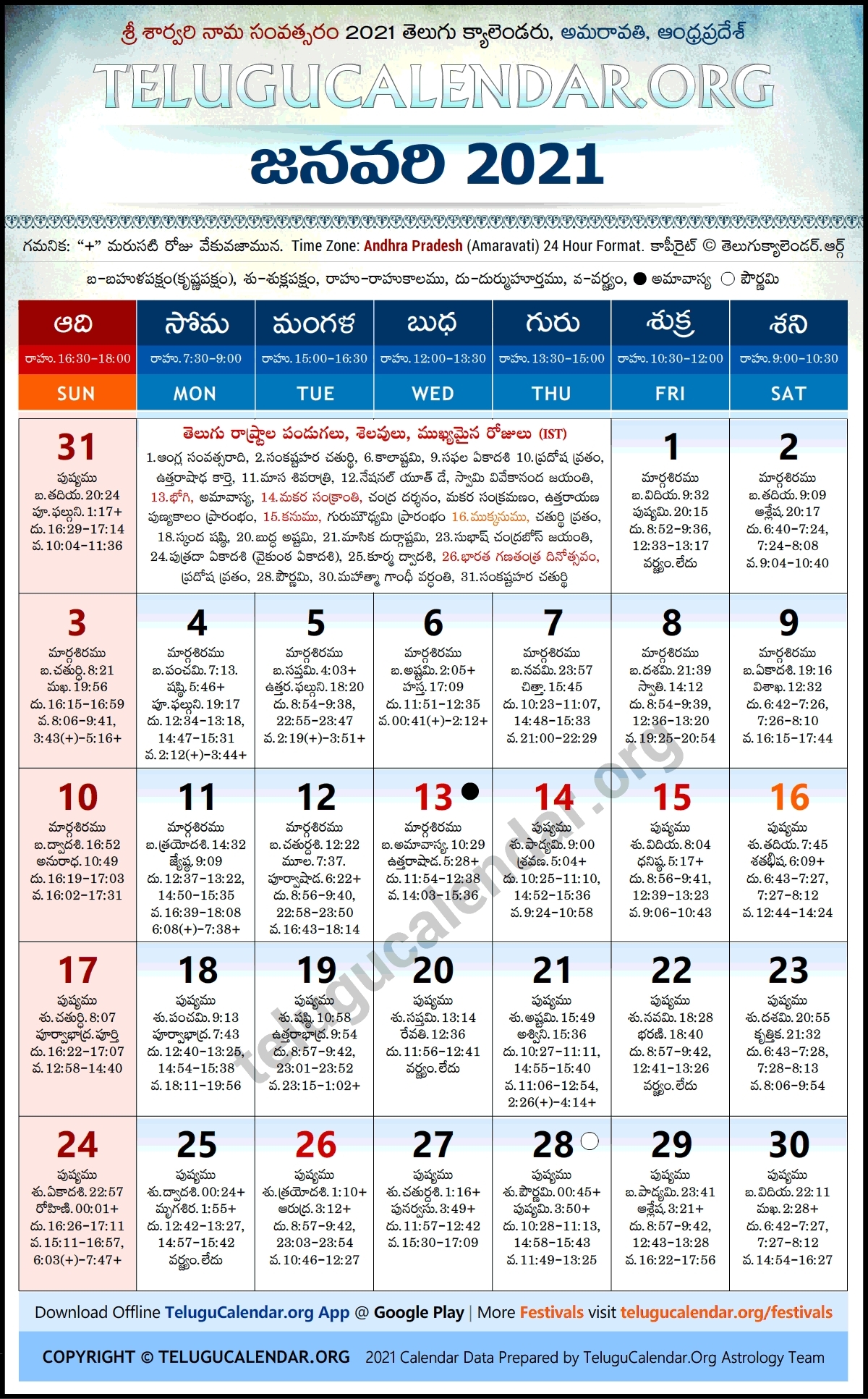 2021 Panchang Pdf | Month Calendar Printable Telugu Calendar 2021 November Andhra Pradesh