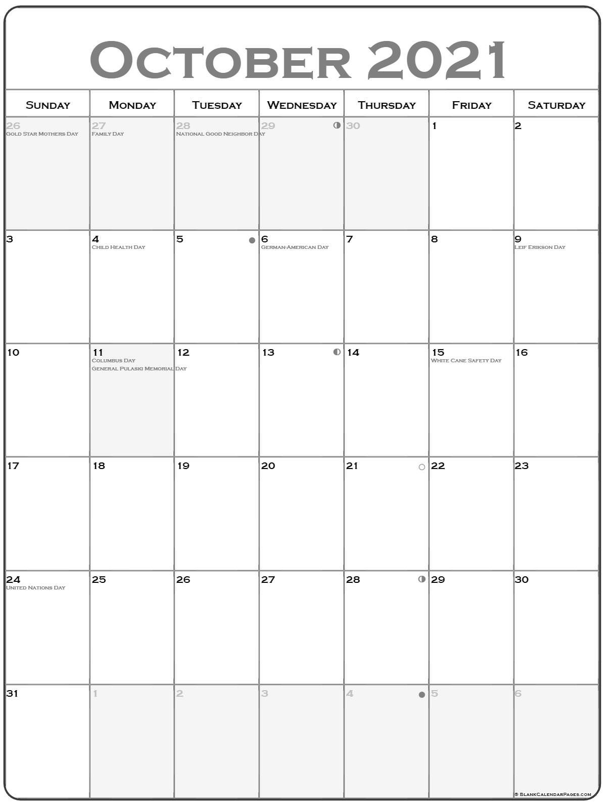 2021 Printable Calendar From October Thru December | Calendar Template Printable October 2020 To February 2021 Calendar