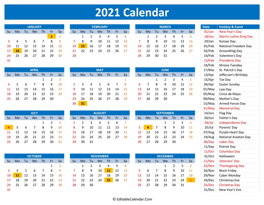 2021 Printable Calendar With Holidays General Blue October 2021 Calendar