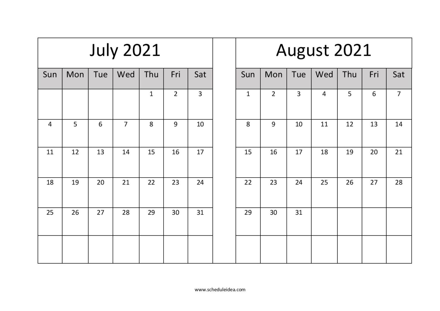 2021 Two Month Calendar Printable Templates In Pdf Format How Many Months To August 2021