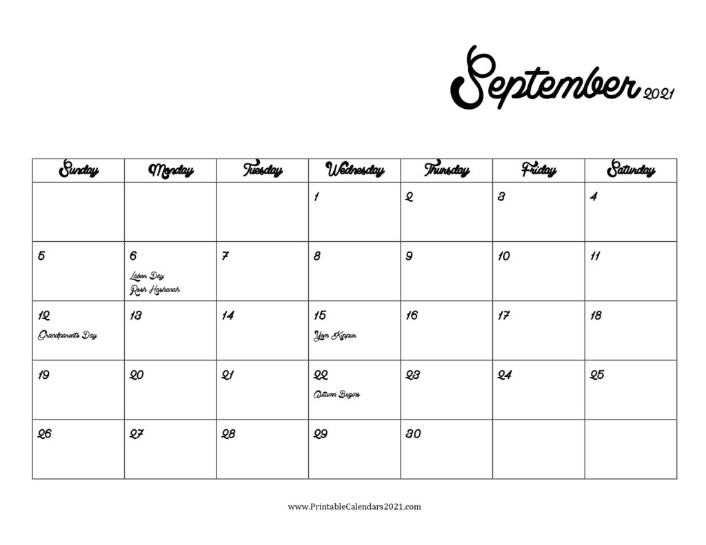 40+ September 2021 Calendar Printable, September 2021 Calendar Pdf Calendar May To September 2021