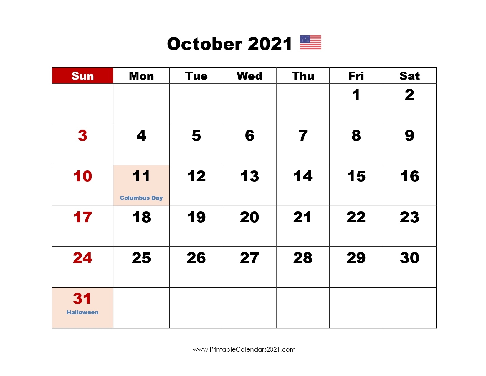 42+ October 2021 Calendar Printable, October 2021 Calendar Pdf Blank 2021 Calendar Of October