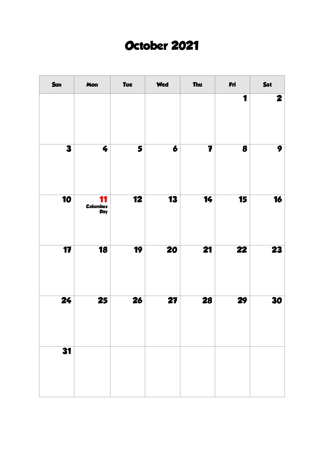42+ October 2021 Calendar Printable, October 2021 Calendar Pdf Blank Calendar For October 2021