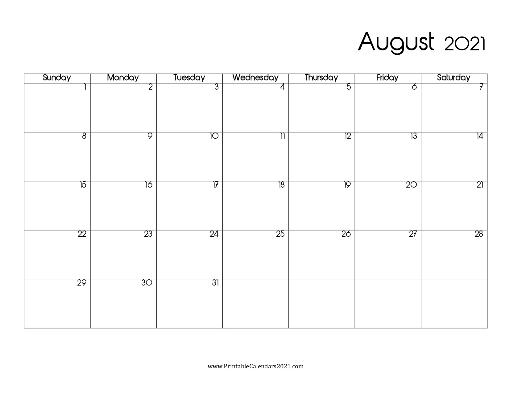 44+ August 2021 Calendar Printable, August 2021 Blank Calendar Pdf August 2021 Calendar Reading