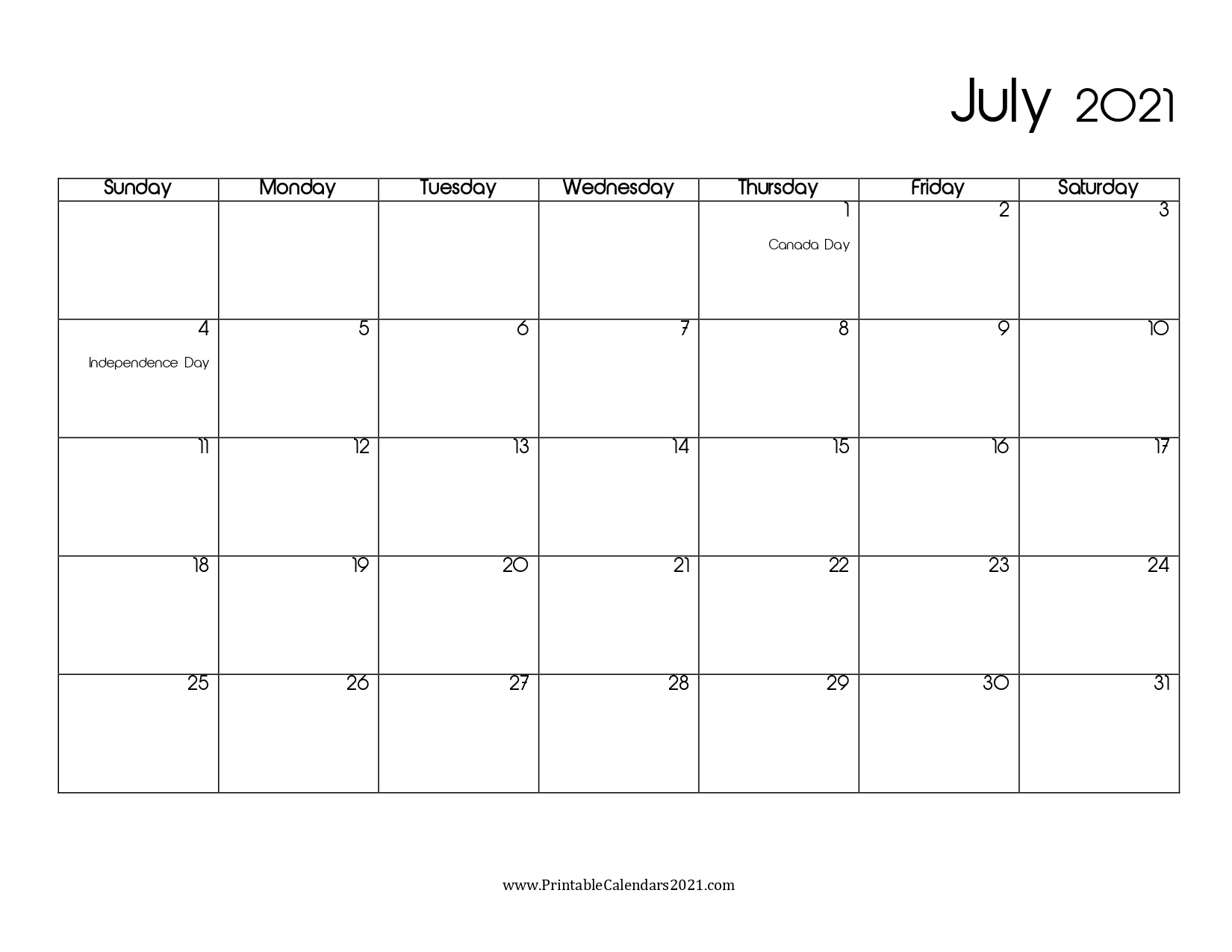45+ July 2021 Calendar Printable, July 2021 Calendar Pdf, Blank, Free July 2020 - December 2021 Calendar