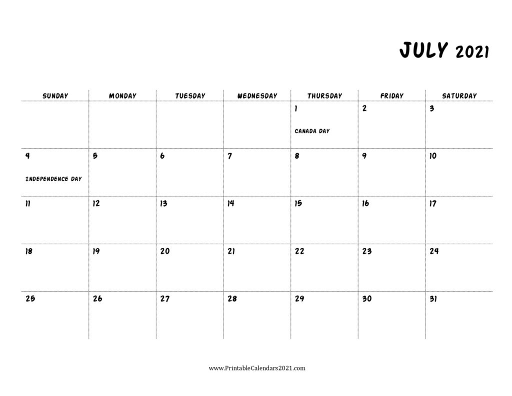 45+ July 2021 Calendar Printable, July 2021 Calendar Pdf, Blank, Free July 2021 Calendar Month